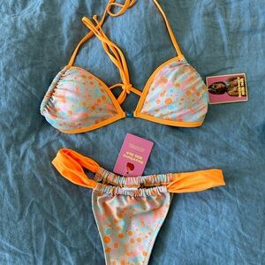Strawberry Milk Mob Orange and Blue Bikini